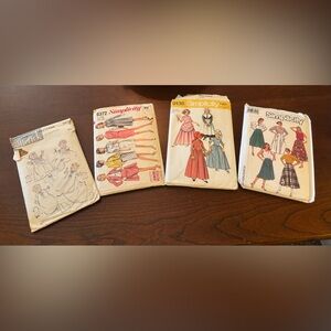 Vintage Patterns 50s-80s 4 Different Patterns Butterick Simplicity Kids Adults